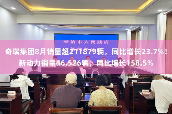 奇瑞集团8月销量超211879辆，同比增长23.7%！新动力销量46,526辆，同比增长158.5%