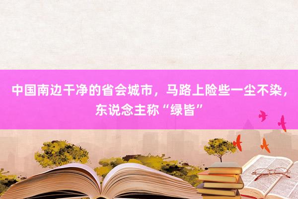 中国南边干净的省会城市，马路上险些一尘不染，东说念主称“绿皆”