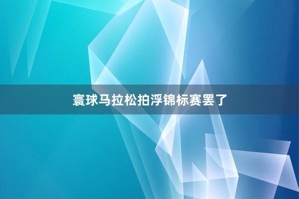 寰球马拉松拍浮锦标赛罢了