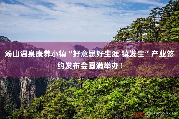 汤山温泉康养小镇“好意思好生涯 镇发生”产业签约发布会圆满举办！